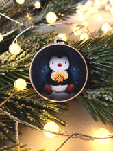 Load image into Gallery viewer, Penguin and star, small Christmas decoration - Wooden Christmas Ornament - Small Decoration For Year-Round Display