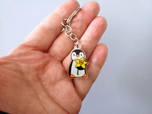 Load image into Gallery viewer, Penguin and Daffodil - Mini Spring Flower Keyring
