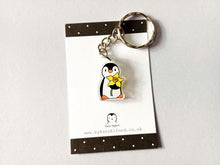 Load image into Gallery viewer, Penguin and Daffodil - Mini Spring Flower Keyring