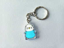 Load image into Gallery viewer, Budgie Keyring - Mini Yellow & Green or Blue Budgies Charm