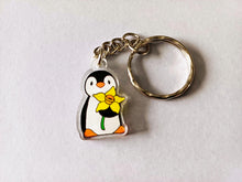 Load image into Gallery viewer, Penguin and Daffodil - Mini Spring Flower Keyring