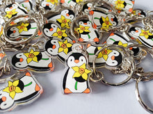 Load image into Gallery viewer, Penguin and Daffodil - Mini Spring Flower Keyring