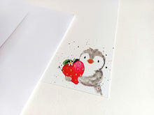 Load image into Gallery viewer, Penguin and Strawberry - Love You Berry Much, Blank Inside
