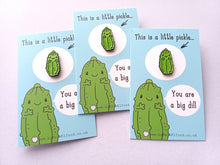 Load image into Gallery viewer, Little Pickle Enamel Pin - Cute Green, Positive Enamel Brooch, You Are a Big Deal