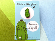 Load image into Gallery viewer, Little Pickle Enamel Pin - Cute Green, Positive Enamel Brooch, You Are a Big Deal