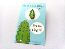 Load image into Gallery viewer, Little Pickle Enamel Pin - Cute Green, Positive Enamel Brooch, You Are a Big Deal