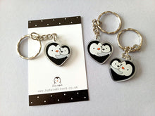Load image into Gallery viewer, Penguin and Chick - Mum and Baby Love Heart Keyring