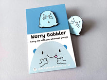 Load image into Gallery viewer, Worry Gobbler Enamel Pin – Positive Mental Health Badge