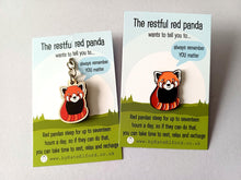 Load image into Gallery viewer, Mini Red Panda Keyring - Mini Wooden Restful Red Panda Key Fob, Eco Friendly Wood, Positive Gift