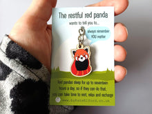 Load image into Gallery viewer, Mini Red Panda Keyring - Mini Wooden Restful Red Panda Key Fob, Eco Friendly Wood, Positive Gift