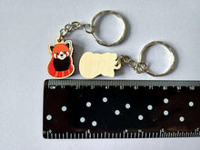 Load image into Gallery viewer, Mini Red Panda Keyring - Mini Wooden Restful Red Panda Key Fob, Eco Friendly Wood, Positive Gift