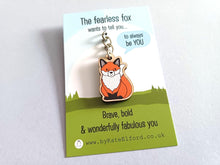 Load image into Gallery viewer, Mini Fearless Fox Keyring - Mini Wooden Fox Key Fob, Eco Friendly Wood Gift