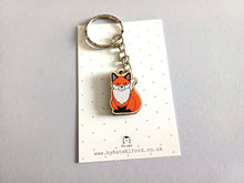 Load image into Gallery viewer, Mini Fox Keyring - Wooden Key Fob