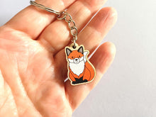 Load image into Gallery viewer, Mini Fearless Fox Keyring - Mini Wooden Fox Key Fob, Eco Friendly Wood Gift