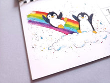 Load image into Gallery viewer, Seconds - 2027 Penguin Small Desk Calendar - Free Standing Calendar. A Year of Penguins