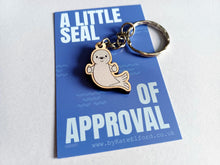 Load image into Gallery viewer, Seal of Approval Keyring - Tiny Eco Friendly Wood