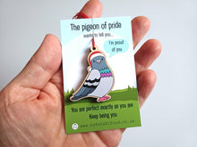Load image into Gallery viewer, The Pigeon of Pride Christmas Ornament - Little Wooden Decoration