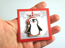 Load image into Gallery viewer, Penguin Christmas Ornament - Little Wooden Decoration