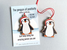 Load image into Gallery viewer, Penguin Christmas Ornament - Little Wooden Decoration