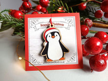 Load image into Gallery viewer, Penguin Christmas Ornament - Little Wooden Decoration