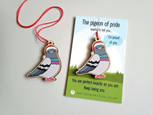 Load image into Gallery viewer, The Pigeon of Pride Christmas Ornament - Little Wooden Decoration