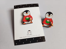 Load image into Gallery viewer, Wooden penguin pin