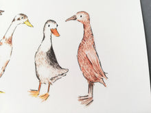 Load image into Gallery viewer, Indian runner ducks print
