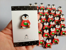Load image into Gallery viewer, Wooden penguin pin
