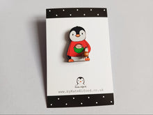 Load image into Gallery viewer, Wooden penguin pin