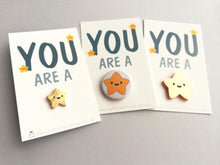 Load image into Gallery viewer, You are a star enamel pin, cute tiny gold star