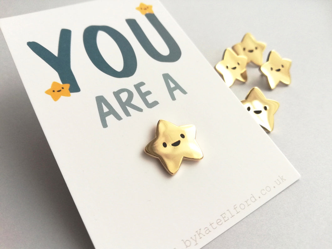 You are a star enamel pin, cute tiny gold star