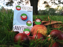 Load image into Gallery viewer, Mini wooden conker pin