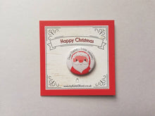 Load image into Gallery viewer, Christmas badge. Dear Santa I can explain. Father Christmas pin button. Funny gift, great advent calendar gift, mini button badge