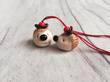 Load image into Gallery viewer, Pottery Christmas hedgehog, cute pudding design
