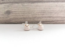 Load image into Gallery viewer, Mini pottery ghosts, cute ghosts, cute ghost earrings