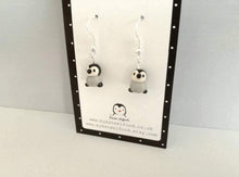 Load image into Gallery viewer, Ceramic handmade, penguin earrings