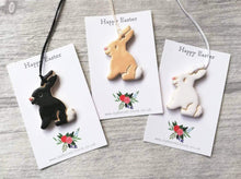 Load image into Gallery viewer, Cute Easter tree decorations, ceramic bunnies, cute pottery rabbits
