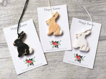 Load image into Gallery viewer, Cute Easter tree decorations, ceramic bunnies, cute pottery rabbits