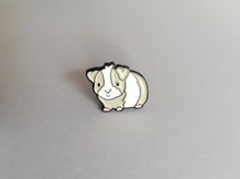 Load image into Gallery viewer, Grey and white guinea pig enamel pin, cute brooch