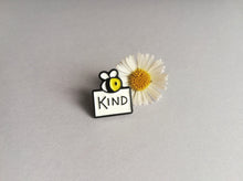 Load image into Gallery viewer, A mini enamel pin, be kind bumble bee pin