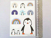 Load image into Gallery viewer, Penguin vinyl sticker sheet