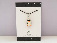 Load image into Gallery viewer, Ceramic penguin stitch marker, mini penguin charm, cute pottery penguin gift