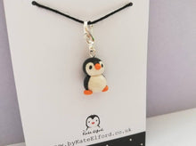 Load image into Gallery viewer, Cute mini penguin charm, black and white stitch marker
