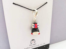 Load image into Gallery viewer, Tiny pottery puffin, cute puffin charm
