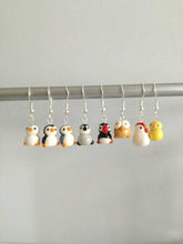 Load image into Gallery viewer, Penguin earrings, ceramic, miniature penguins, cute penguins, mini, tiny, sterling silver earrings