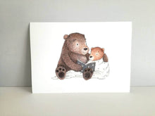 Load image into Gallery viewer, Once upon a time bear print, unframed bear picture. Story time bears
