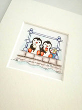 Load image into Gallery viewer, Seaside print, ice lolly, ice cream, penguins picture 'Beside the seaside' in a 7x5 inch white mount/mat, unframed
