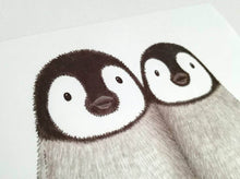 Load image into Gallery viewer, Cute little penguin chick print, cuddle together, great wedding or engagement gift, brother, sister or family present
