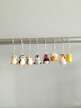 Load image into Gallery viewer, Snowman earrings, pottery snowmen, sterling silver, Christmas earrings
