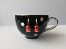 Load image into Gallery viewer, Robin earrings, ceramic robin earrings, sterling silver, Christmas earrings